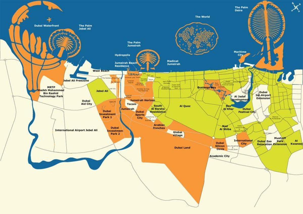 Dubai mapa de las islas