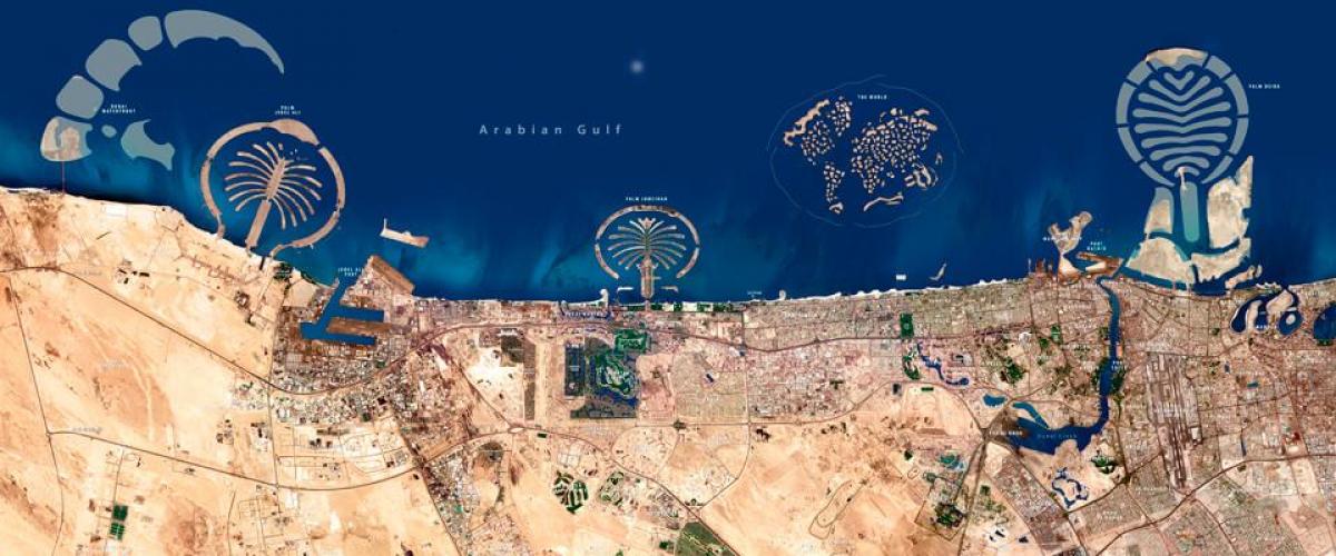 mapa satelital de Dubai