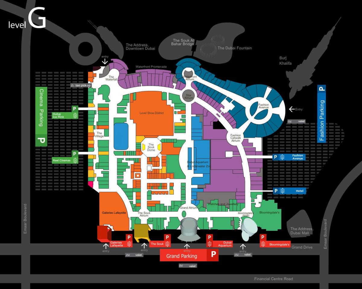 mapa de centro comercial Dubai mall