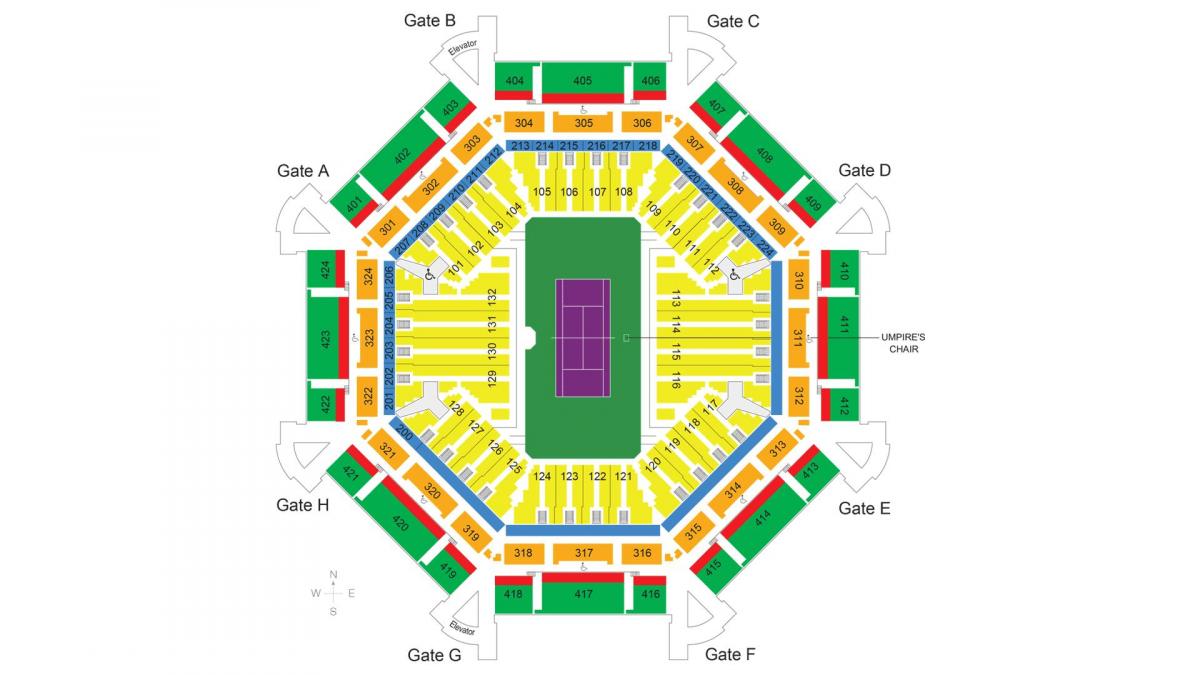 mapa de estadio de tenis de Dubai