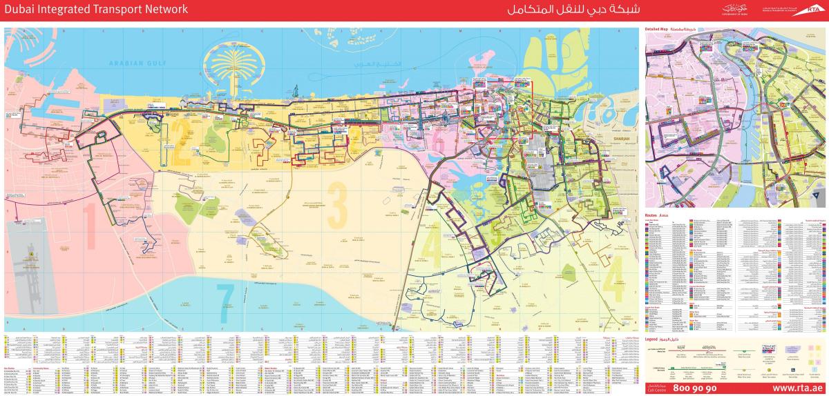 Dubai mapa de ruta de autobús