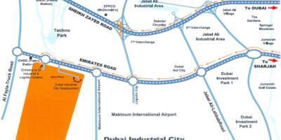 Mapa de Dubai, ciudad industrial