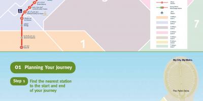 Mapa del Metro de Dubai de la línea verde