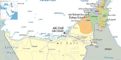 Mapa de Dubái, Emiratos árabes unidos