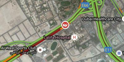 Latifa hospital de Dubai mapa de ubicación