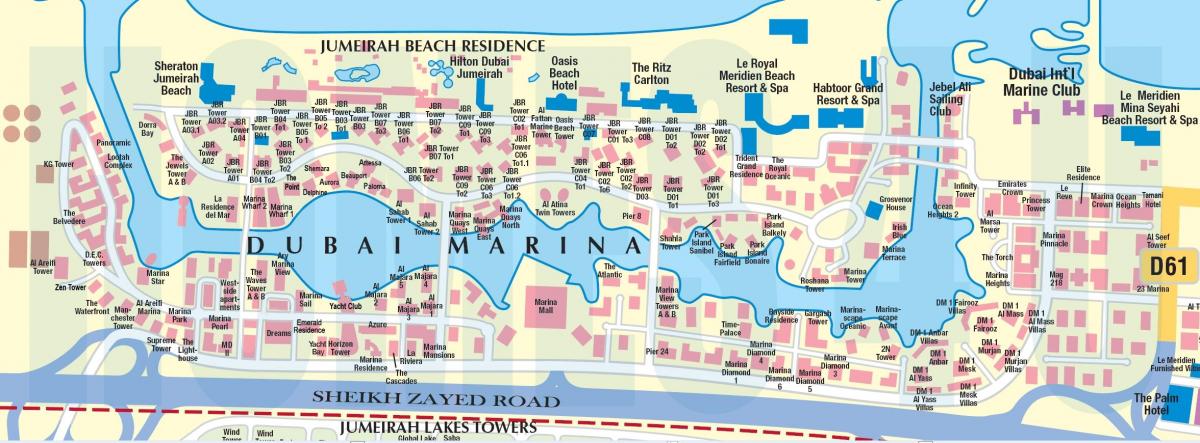 Dubai marina paseo mapa de ubicación