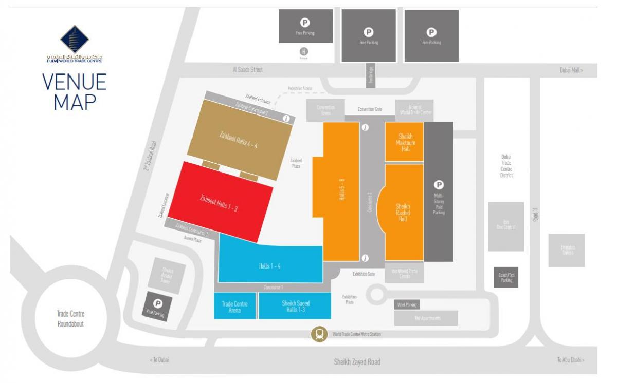mapa de centro comercial Dubai mall parking
