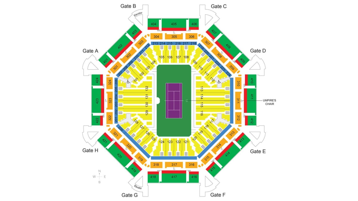 mapa de estadio de tenis de Dubai