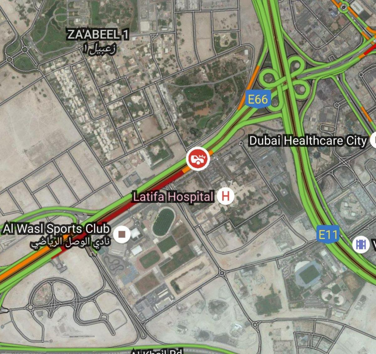 latifa hospital de Dubai mapa de ubicación