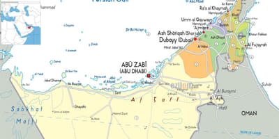 Mapa de Dubái (EMIRATOS árabes unidos