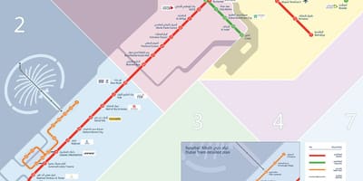Dubai mapa del metro con el tranvía