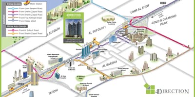 Mapa de la escuela Americana de Dubai