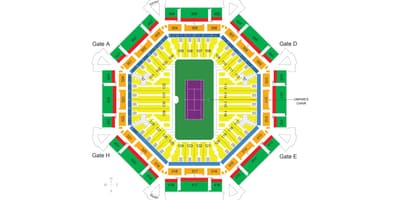 Mapa de estadio de tenis de Dubai