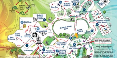Dubai jardín de mariposas mapa de ubicación