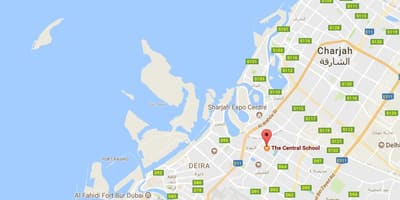 Mapa de la escuela central de Dubai